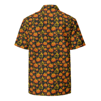 Jack-O-Lantern button shirt