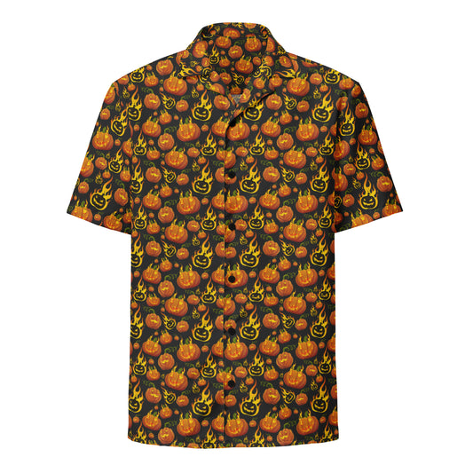 Jack-O-Lantern button shirt